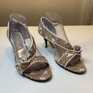 Gorgeous J. Reneé Women's Jaynnie Cork-White Floral Lace Heels US‎ Size 9.5 M